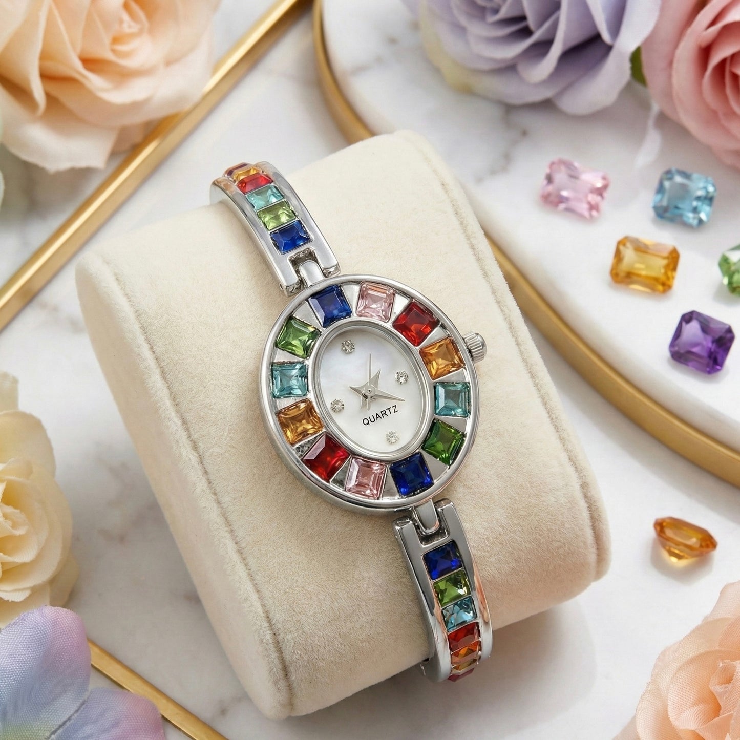 Aura Rainbow Silver Watch