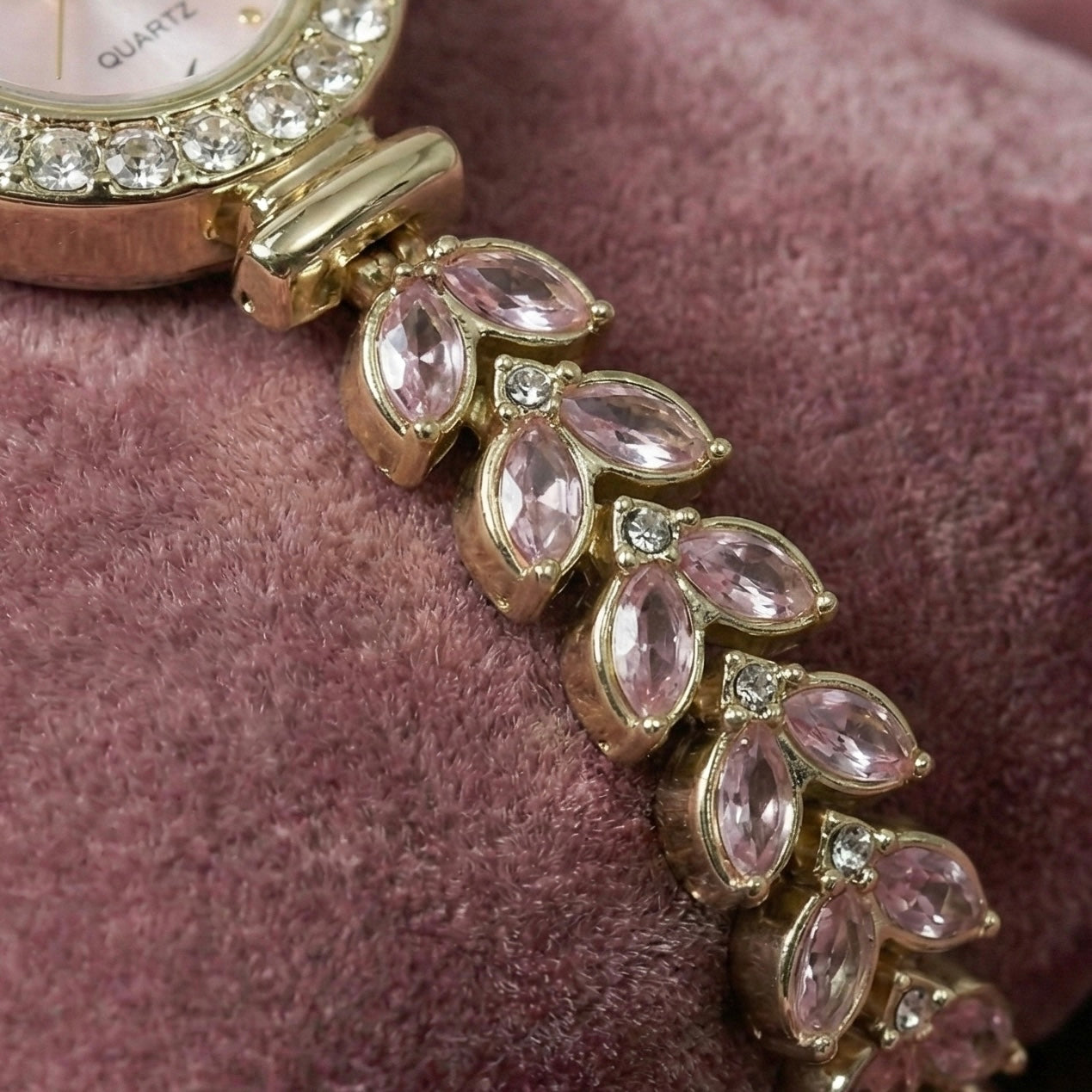 Montre Crystal Bloom Rose Quartz