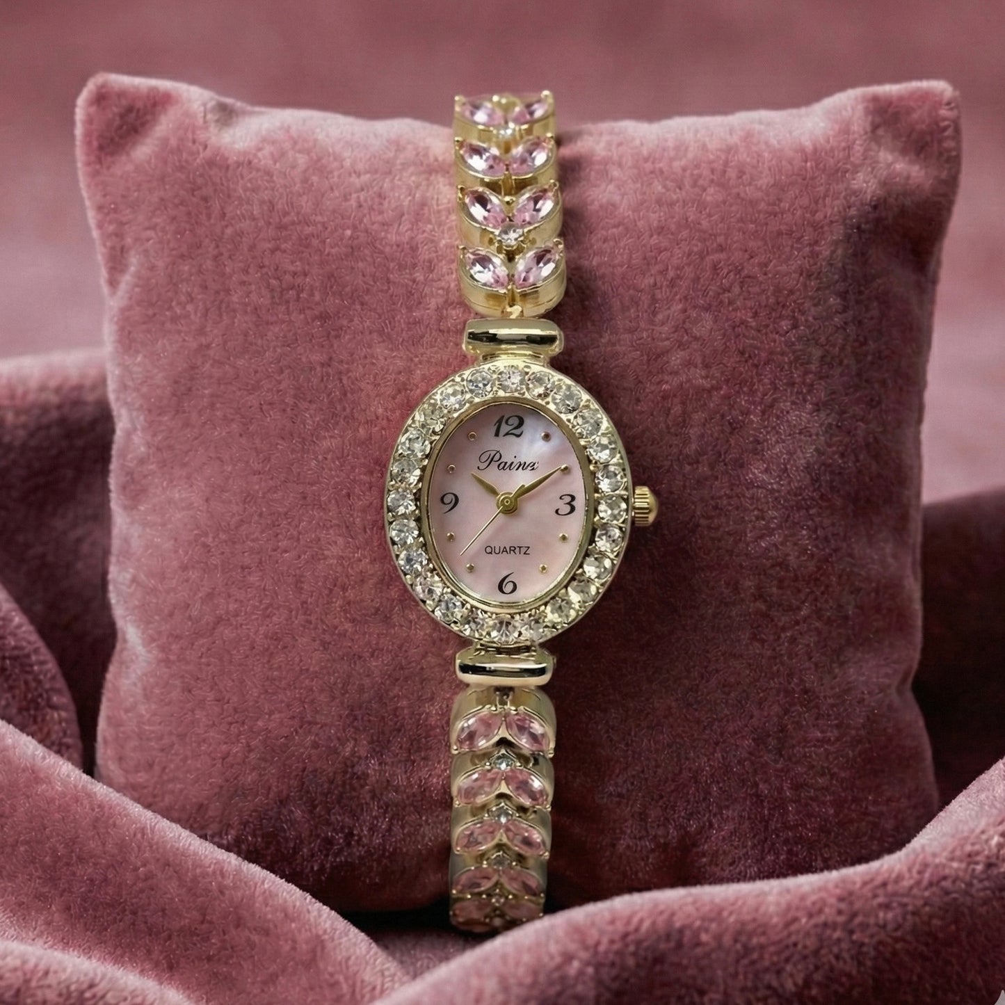 Montre Crystal Bloom Rose Quartz