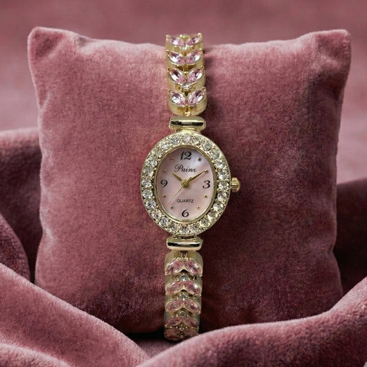 Montre Crystal Bloom Rose Quartz