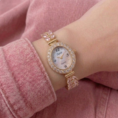 Montre Crystal Bloom Rose Quartz